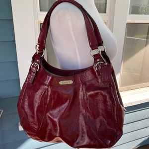 👜COACH Red Leather Handbag Purse